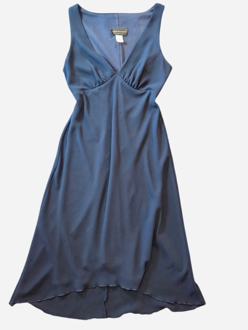 Y2K Connected Apparel Navy High-Low V-Neck Maxi Dress Size 10
